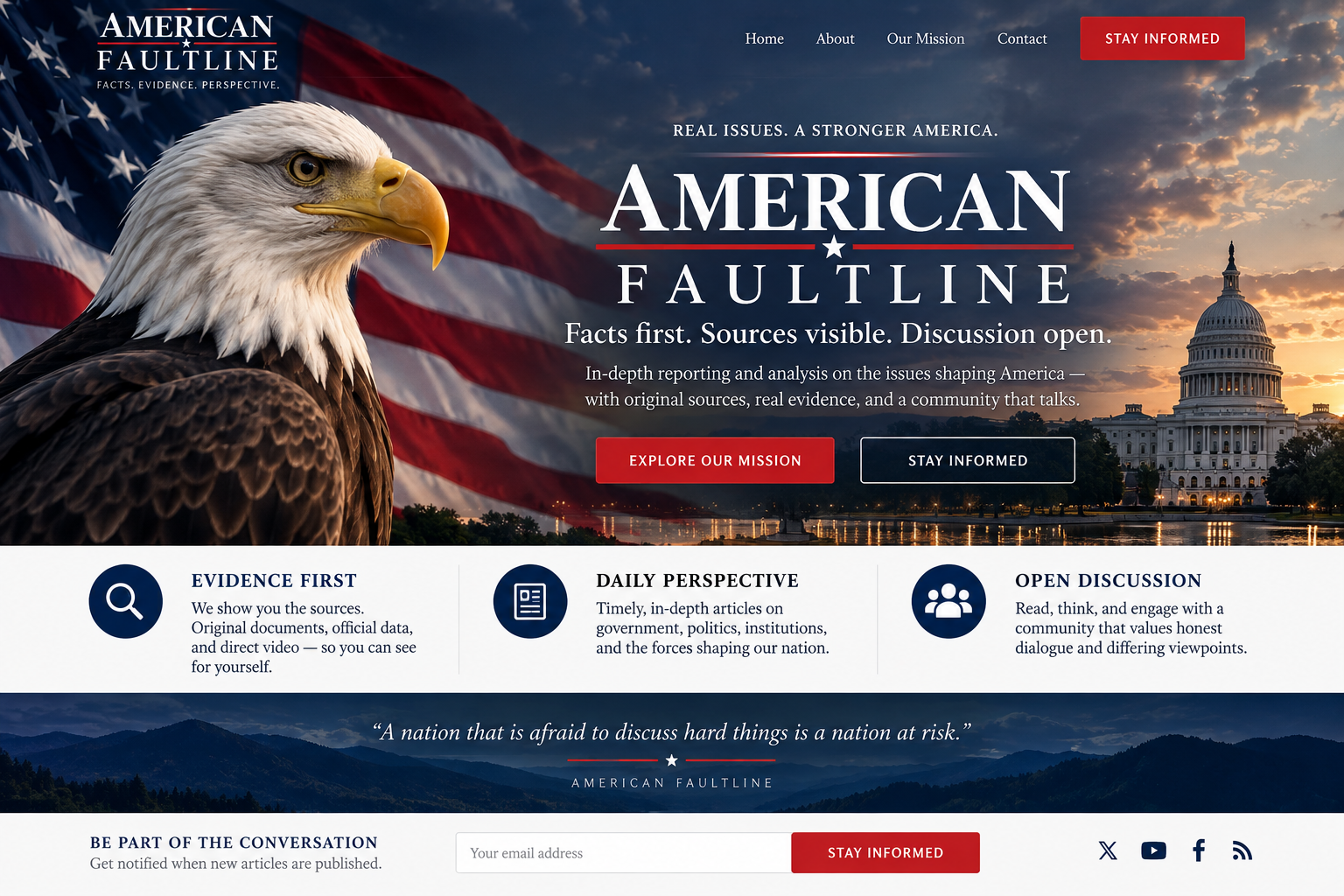 American Faultline — Facts first. Sources visible. Discussion open. Evidence-first reporting and analysis on the issues shaping America.